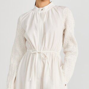 Sea Casey Long Sleeve Smocked Dress Small